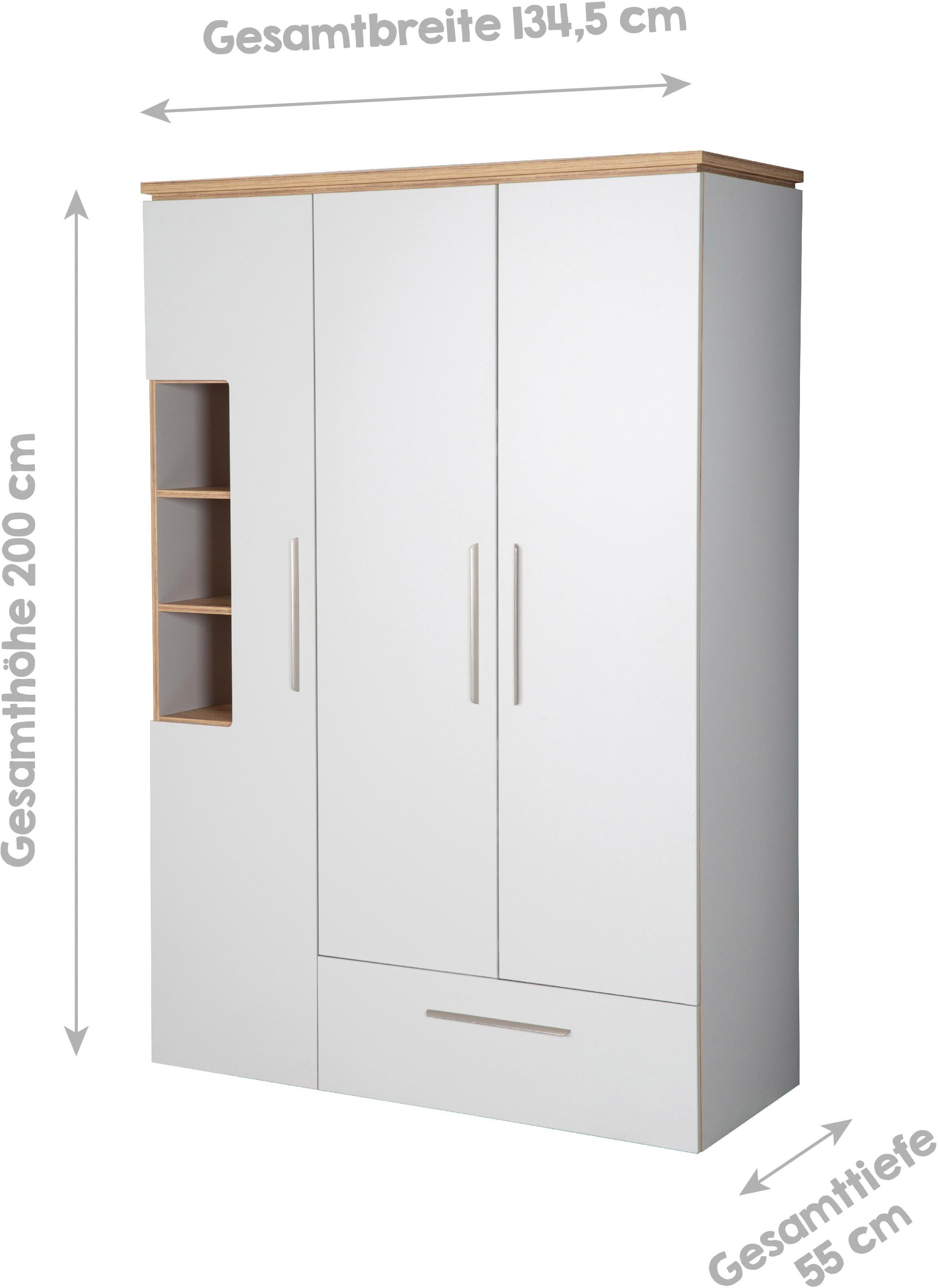 roba® Kinderkleiderschrank Tobi, 3-türig
