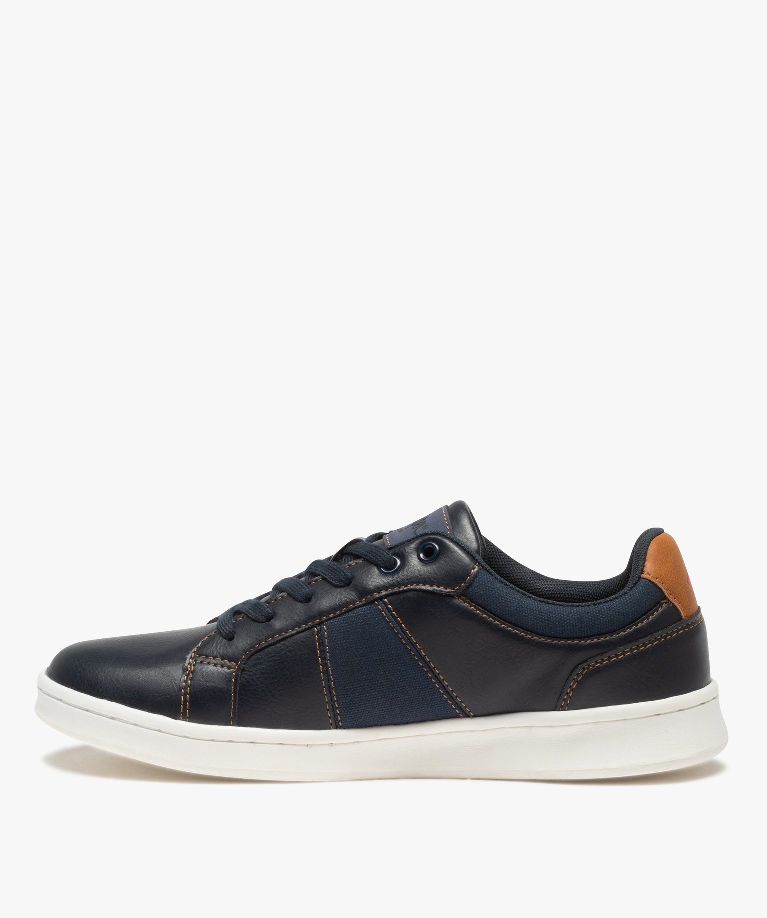 Baskets homme unies en toile et matière lisse – Lee Cooper marine | GEMO