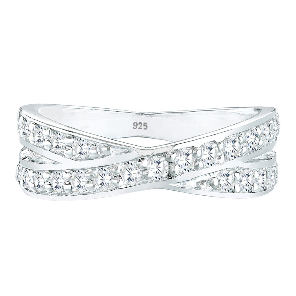 Elli Elli Bague Femme l'Engagement Pétille avec des Cristaux de Zircone en Argent Ster Bague