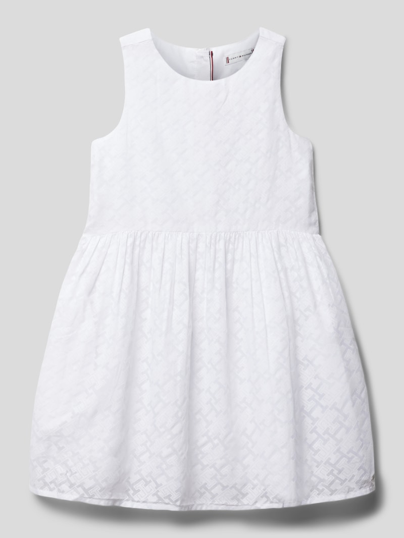 Minikleid mit Strukturmuster in weiß