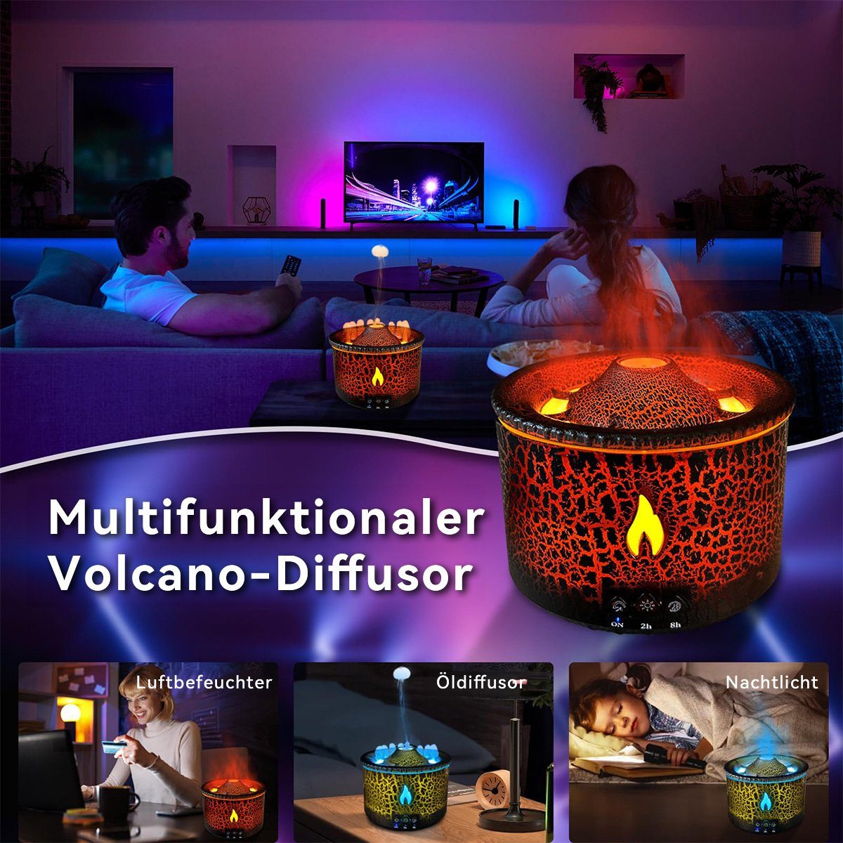 Welikera Luftbefeuchter Aroma Diffuser mit 2 Zerstäubungsmodi und Timer, 300ml