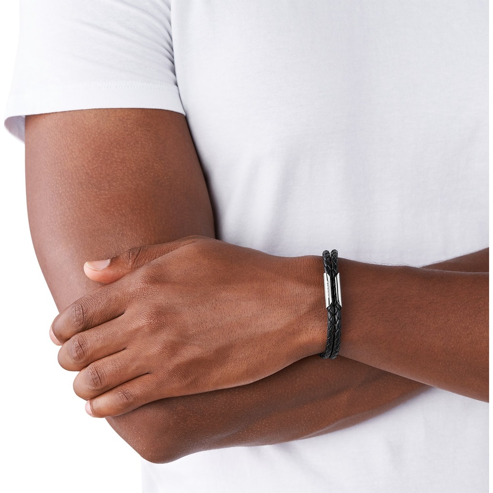 Diesel Bracelet Cuir, Acier inoxydable Bracelet
