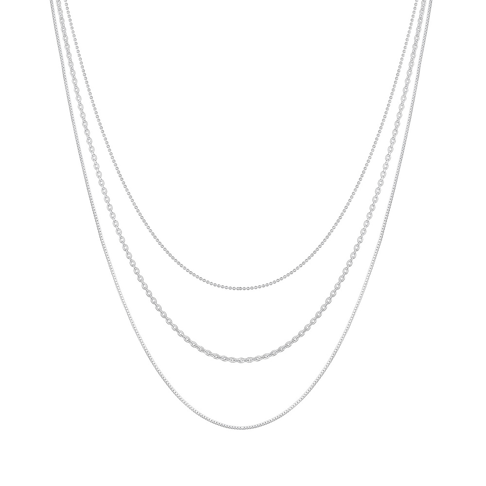 Elli Elli Collier Femmes Couches Look Basique Tendance Blogueur en Argent Sterling 925 collier