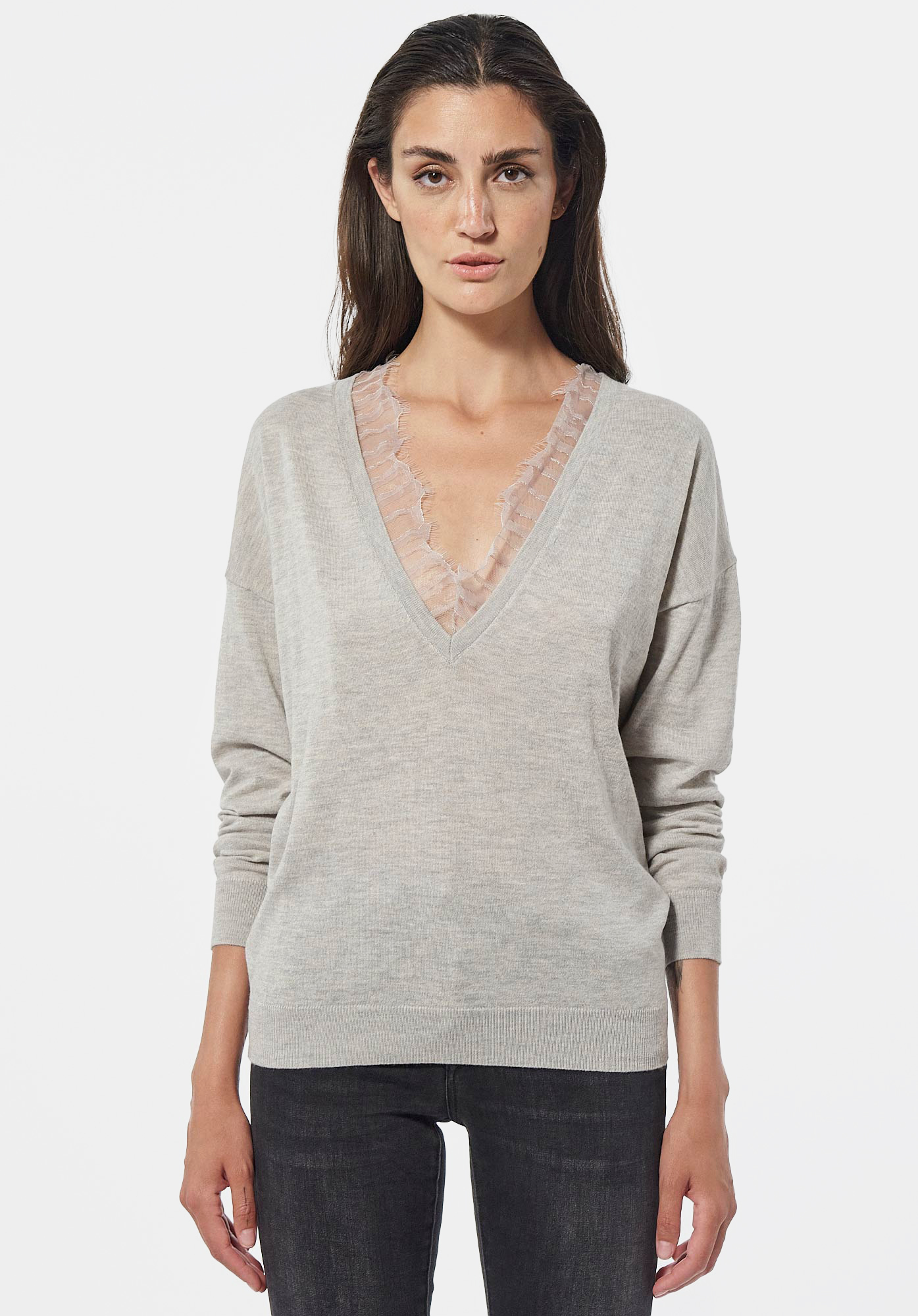 FAME   Pull gris Femme