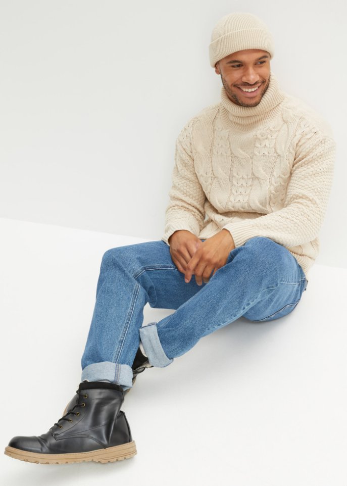 Rollkragenpullover, Loose Fit