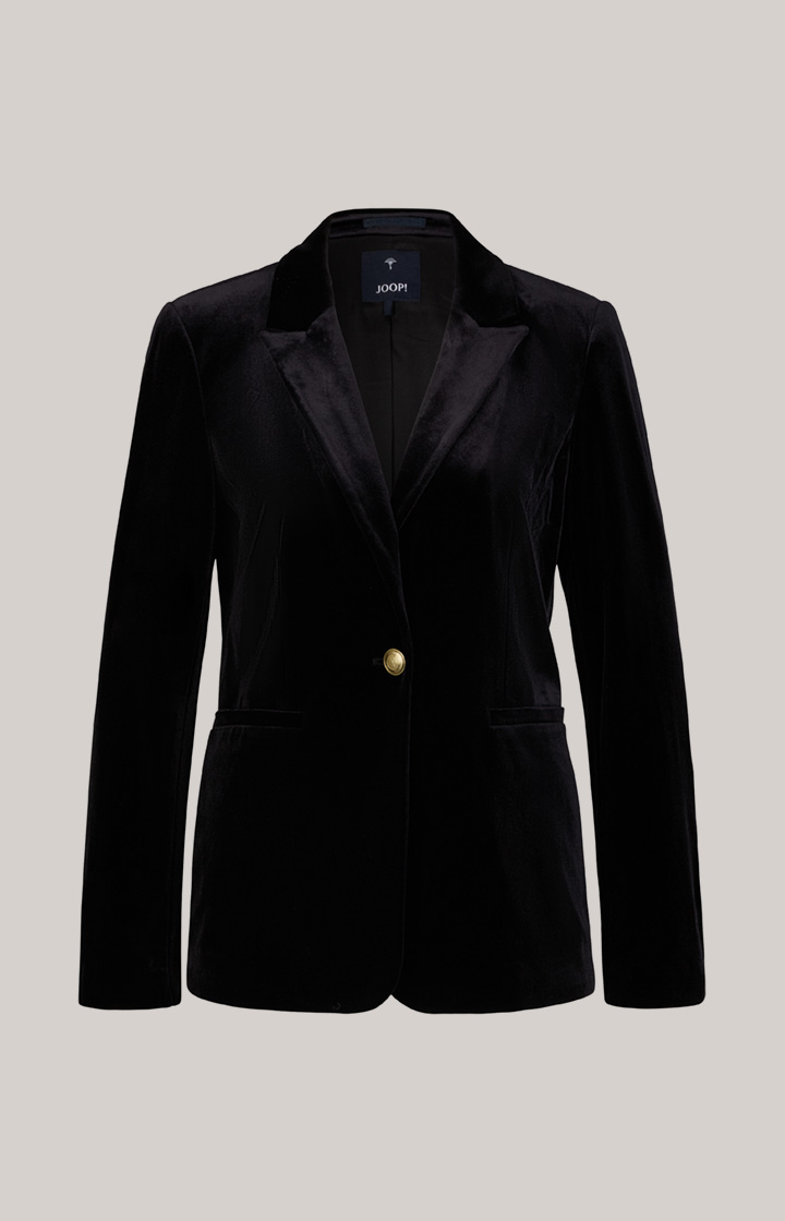 Samt-Blazer in Schwarz