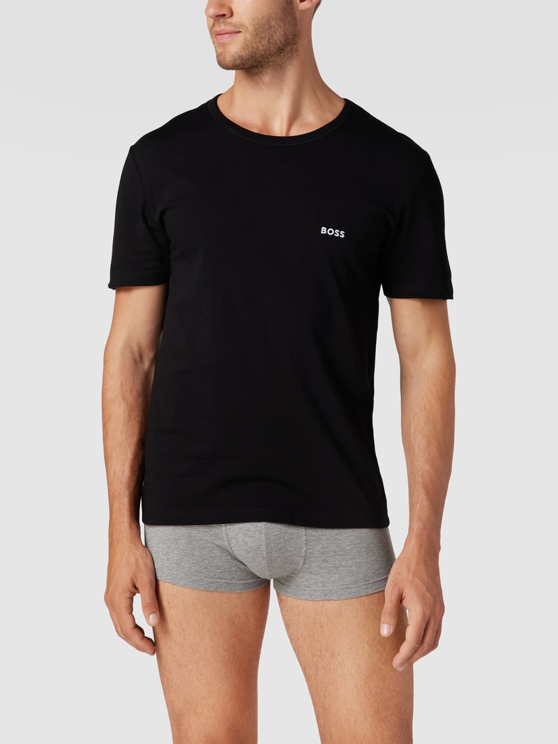 T-Shirt mit Label-Stitching im 3er-Pack Modell 'Classic' in dunkelblau