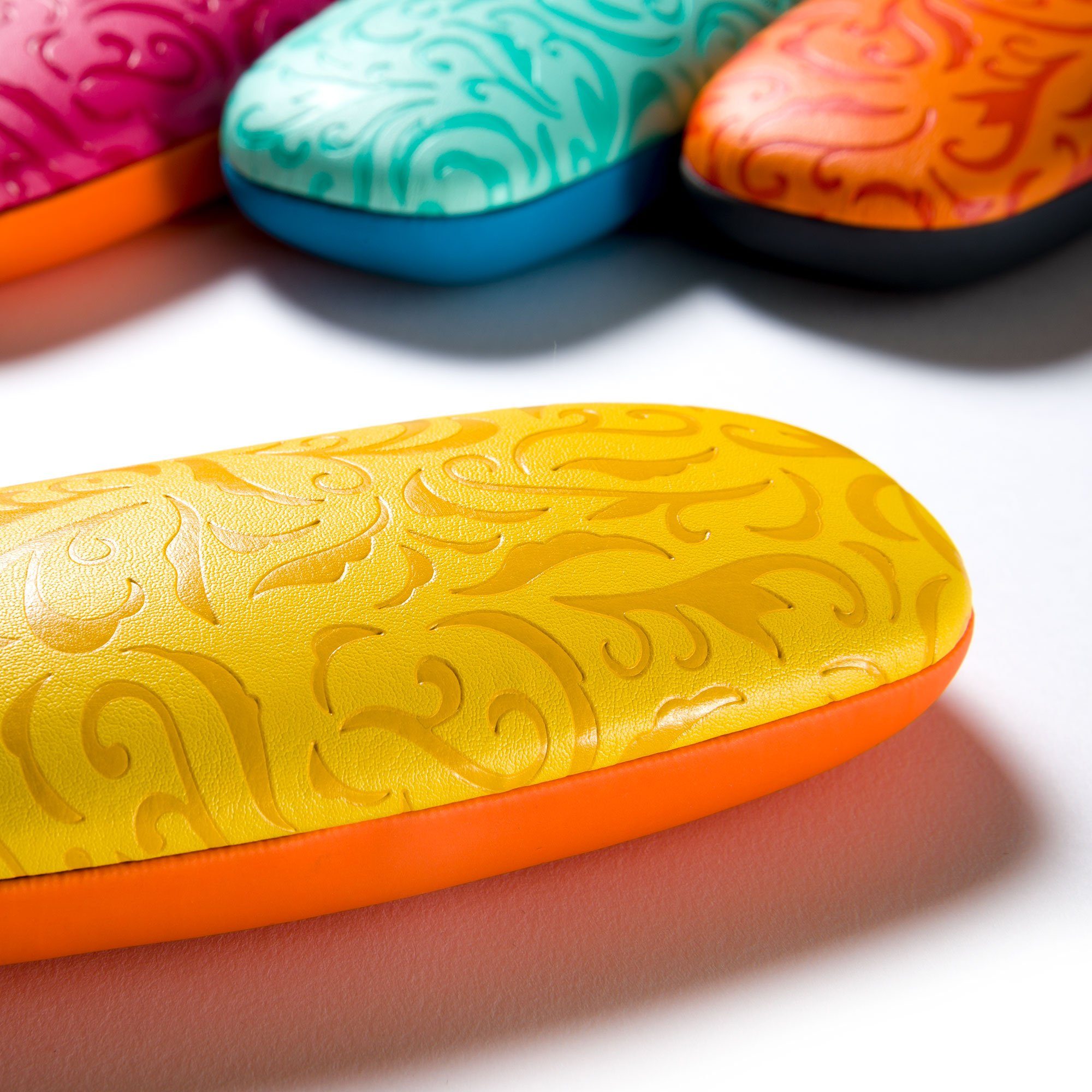 FEFI Brillenetui Hardcase mit geprägten Ornamenten, inklusive Mikrofasertuch