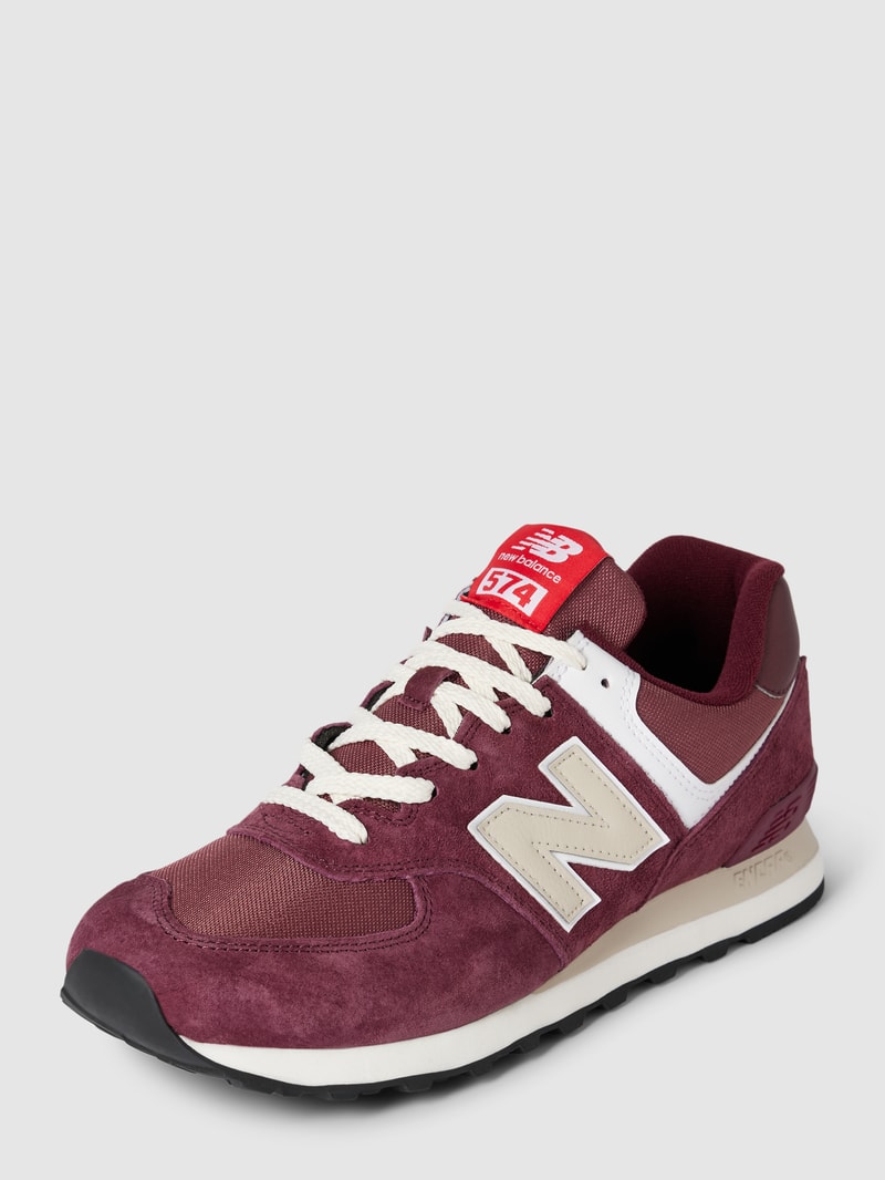 Sneaker mit Label-Stitching in bordeaux rot