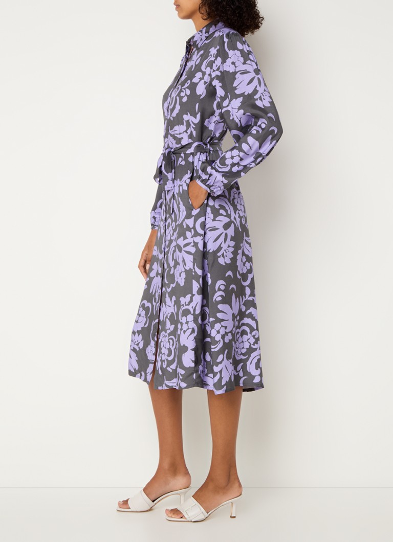 Josephine & Co Amira midi shirt dress with print and tie belt