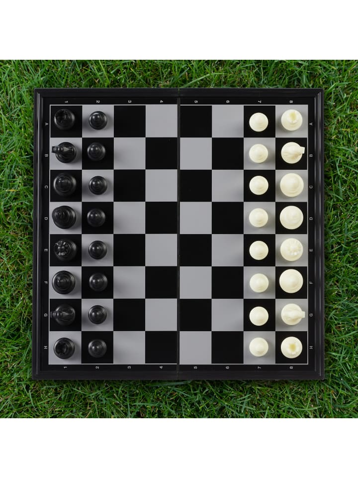 relaxdays Schachspiel in Schwarz/ Weiß - (B)32 x (H)2 x (T)32 cm günstig kaufen onesize
