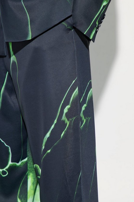 Lockere Hose mit Marmor-Print