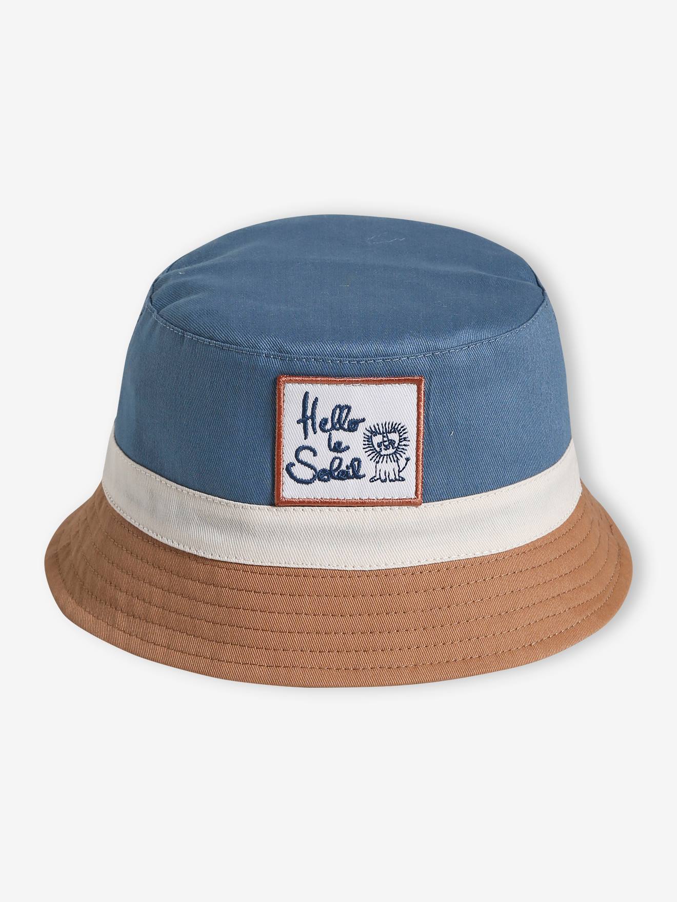 Vertbaudet Jungen Baby Sonnenhut, Colorblock - blau