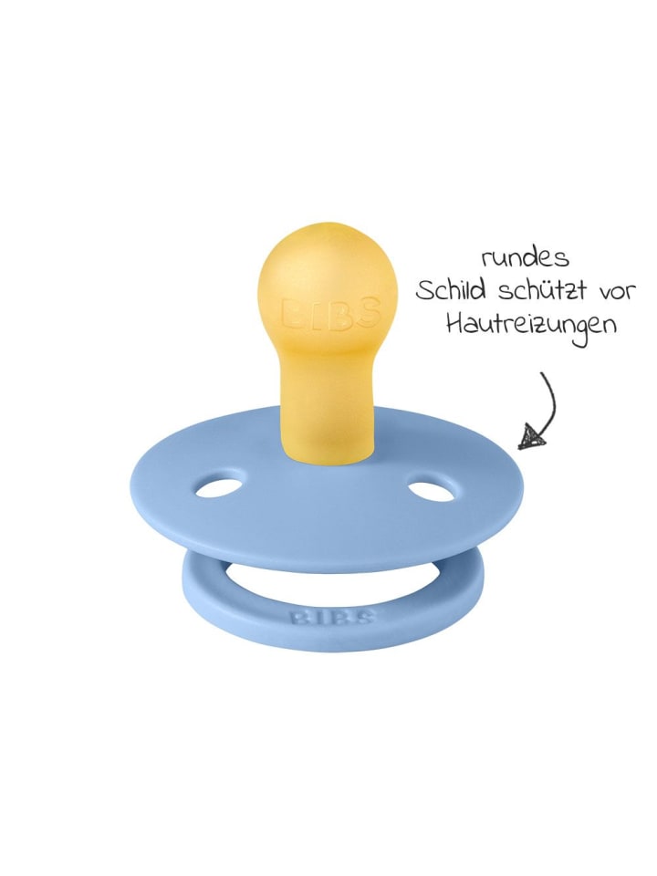 BIBS Schnuller - Colour 4er Pack - Baby Blue / Iron / Sky in blau günstig kaufen onesize