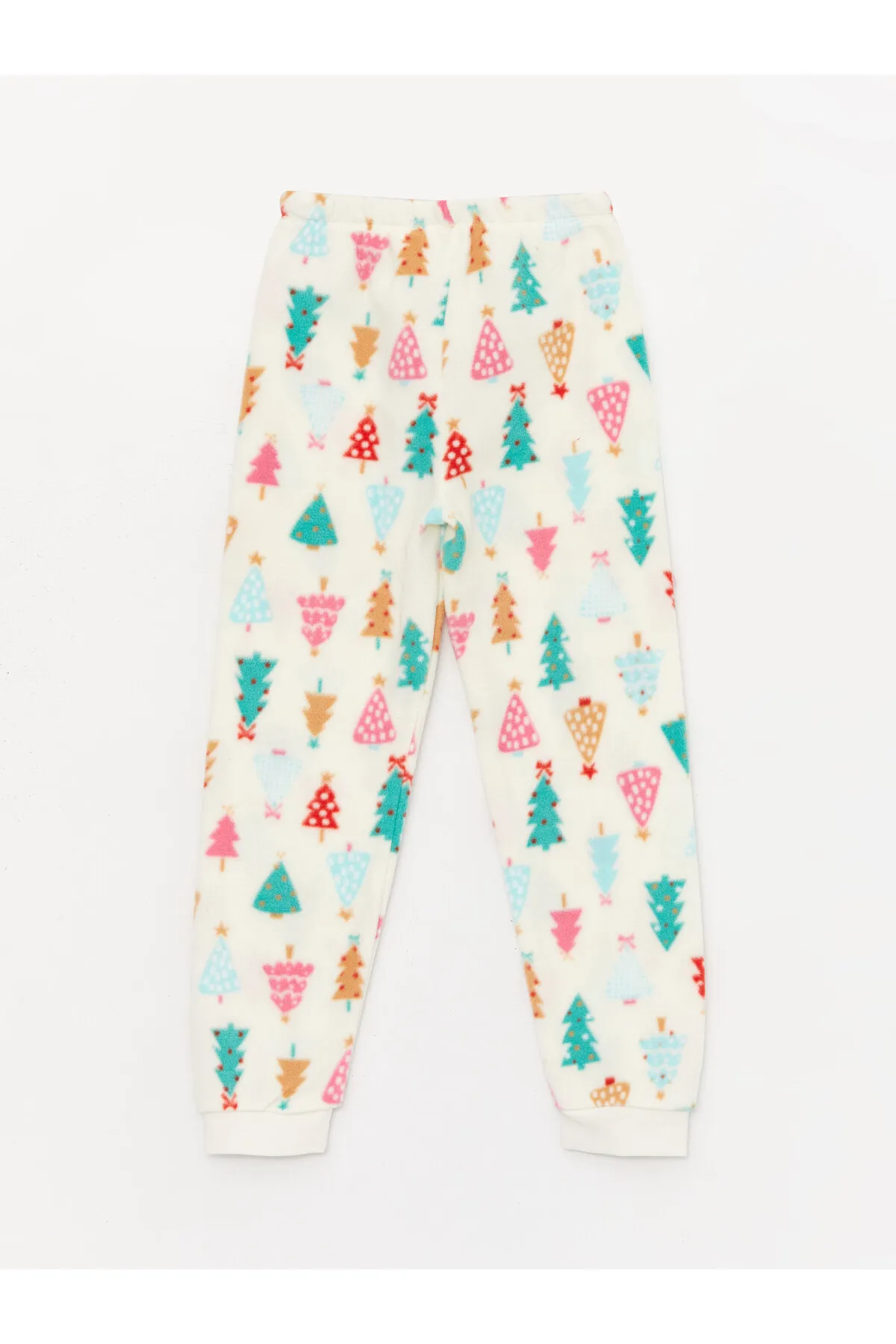 LC Waikiki  Langärmliges Plüsch-Pyjama-Set für Mädchen mit Rundhalsausschnitt und Stickerei