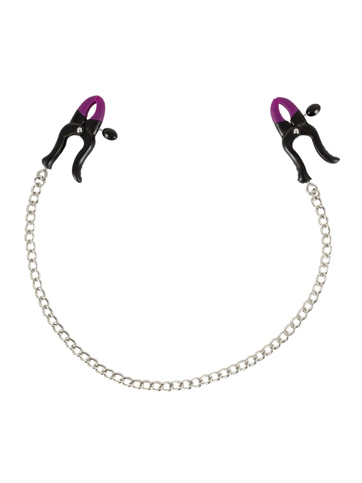 Bad Kitty Nippelklemmen Silicone Nipple Clamps in schwarz günstig kaufen 37 cm