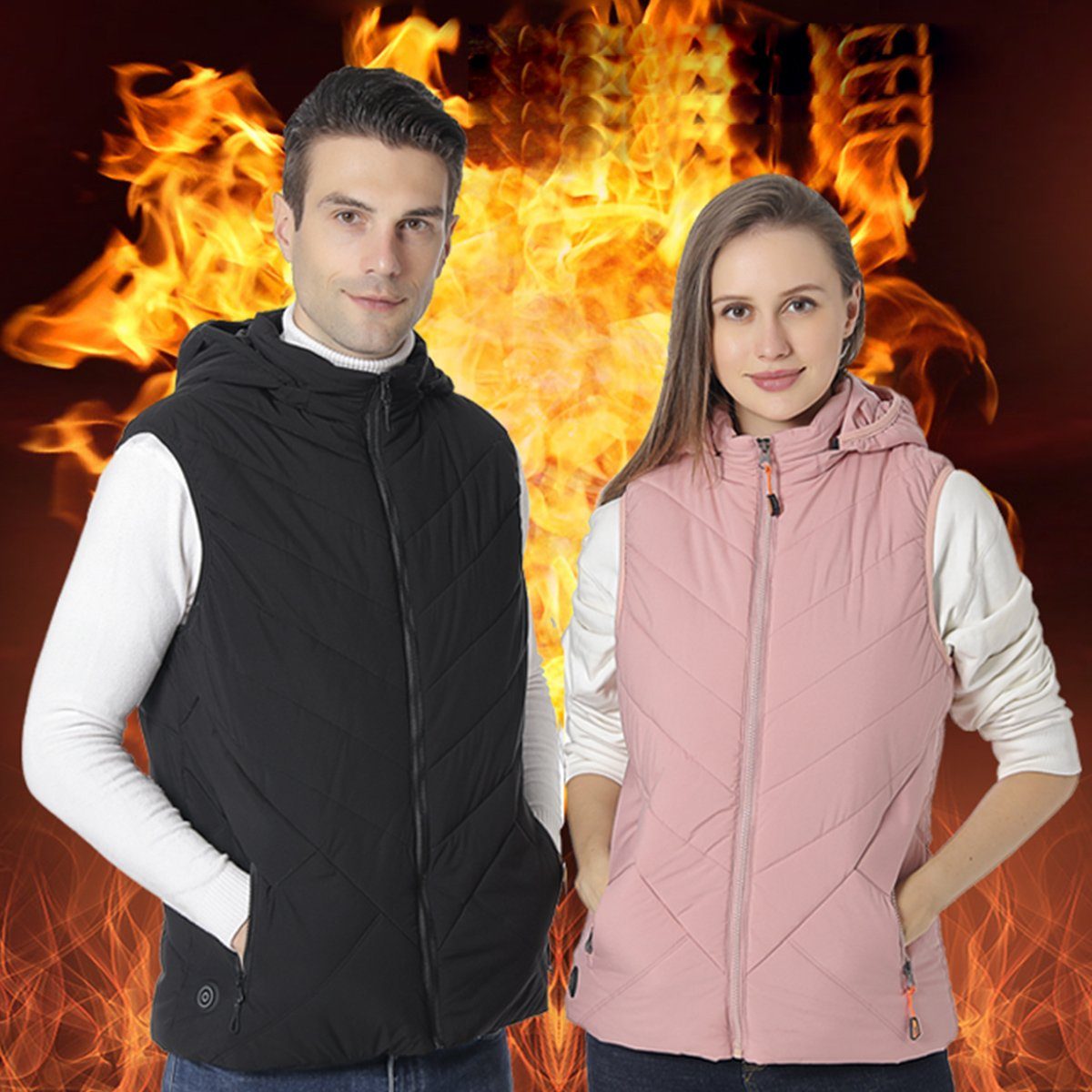 MEETYOO Funktionsweste Damen Heizweste Beheizbare Weste 11-Zone (Wärmeweste Beheizbare Jacke, Heizjacke, Beheizt, Wärmeweste) Motorradfahren, Angeln, Jagen, Camping