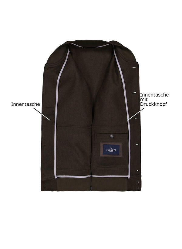 HACKETT, Blouson, Wolltuch-Mix ungefüttert, dunkelgrün