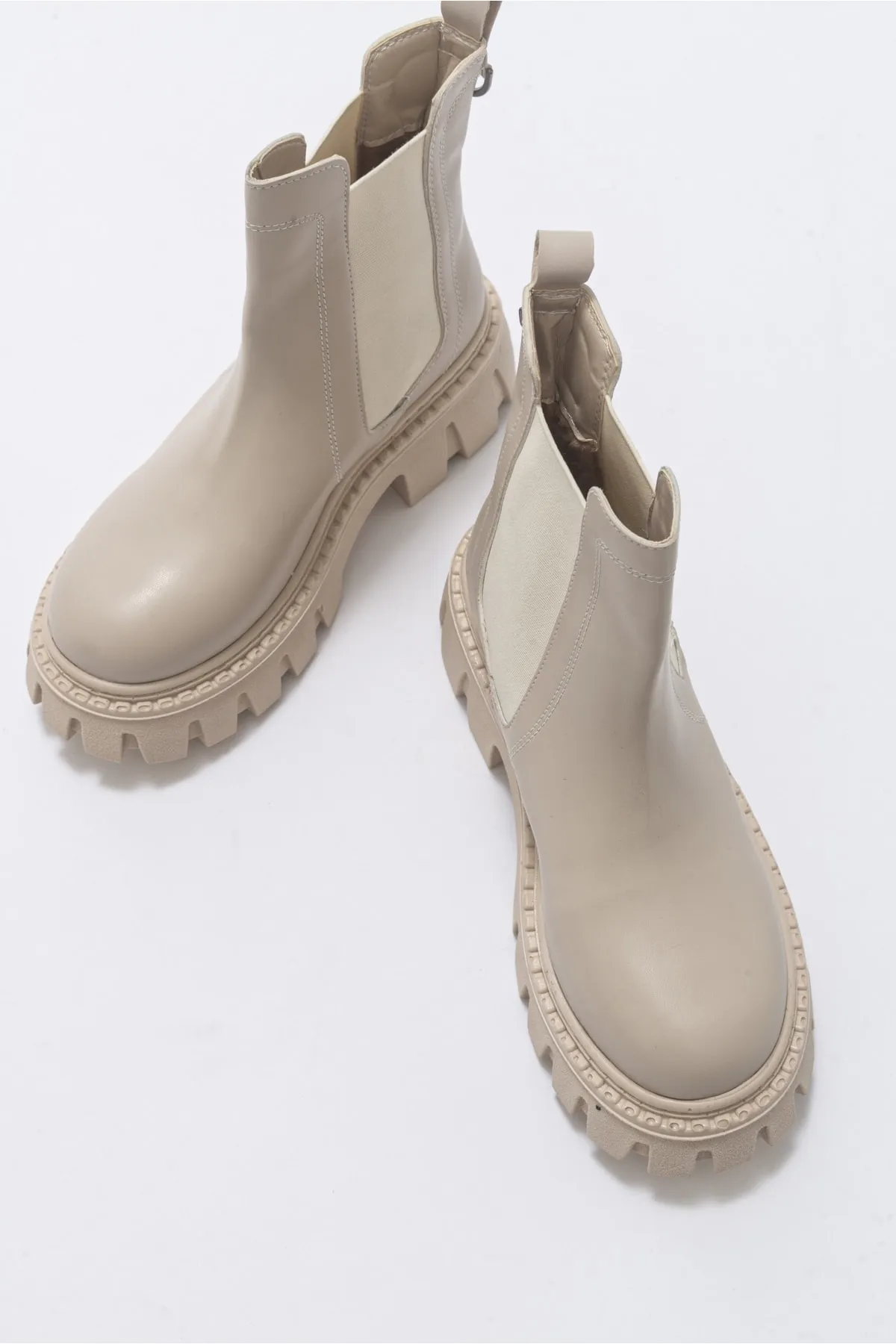 LuviShoes  Chap Beige Damenstiefel