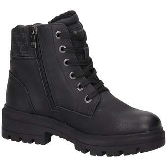 Tom Tailor Schnür Boots in schwarz