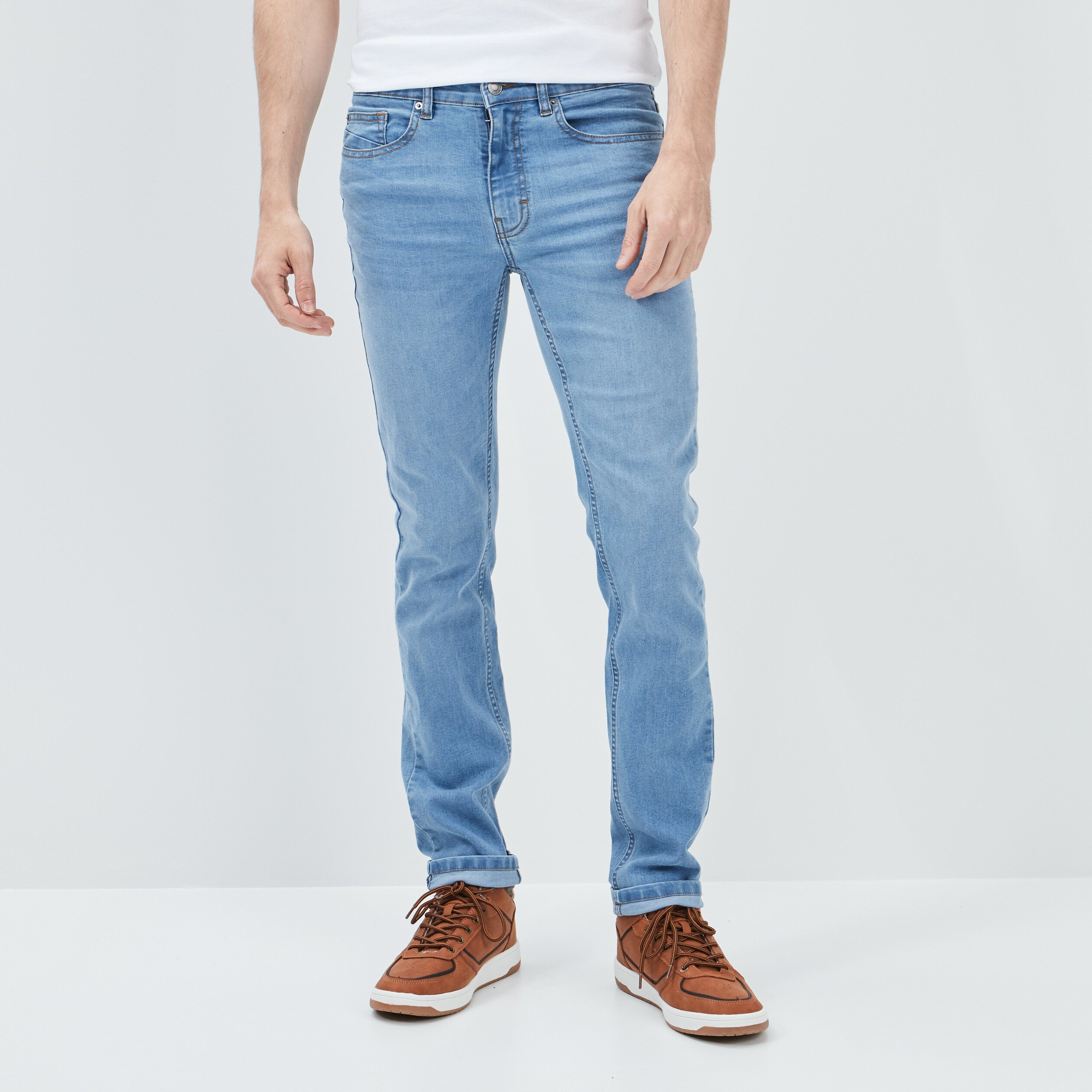 Jeans coupe skinny denim bleach homme | La Halle