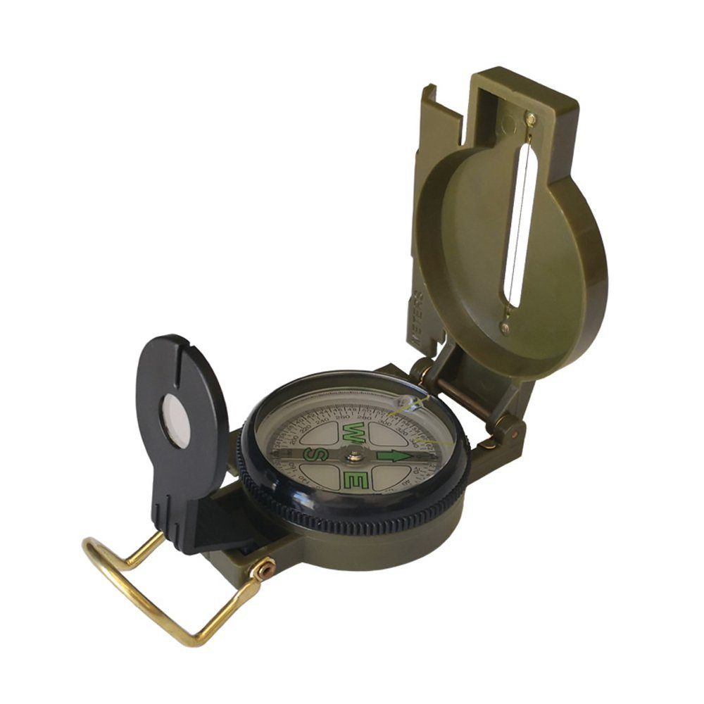 IVSO Kompass Militär Marschkompass, Professioneller Taschenkompass Peilkompass Kompass Compass, mit Tragschlaufe für Jagd Wandern und Aktivitäten Camping im Freien, Wasserfest und Stoßfest