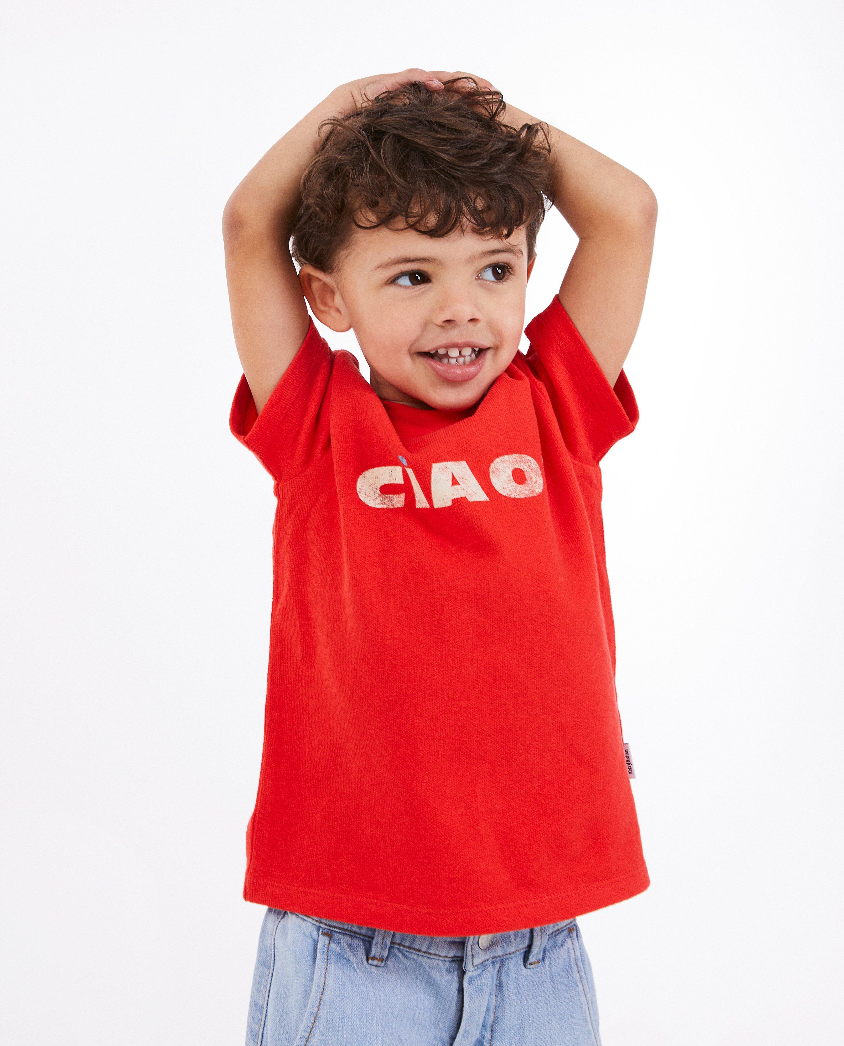 Tricou roșu texturat Kidz Nation
