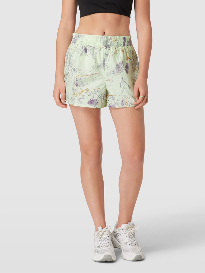 Shorts mit Allover-Muster Modell 'LIMITLESS' in hellgelb