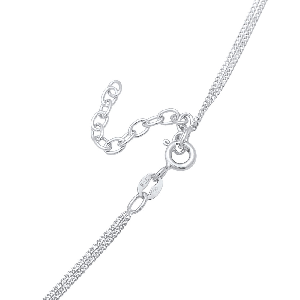 Elli Elli Collier Femmes Couches Cercle Plaquette Pendentif Basique Tendance en Argent collier