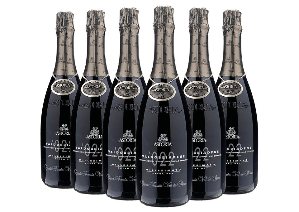 Valdobbiadene Prosecco Superiore Extra Dry Millesimato DOCG Cuvée Tenuta Val de Brun 2022 Astoria 6 bouteilles de 0,75 ℓ