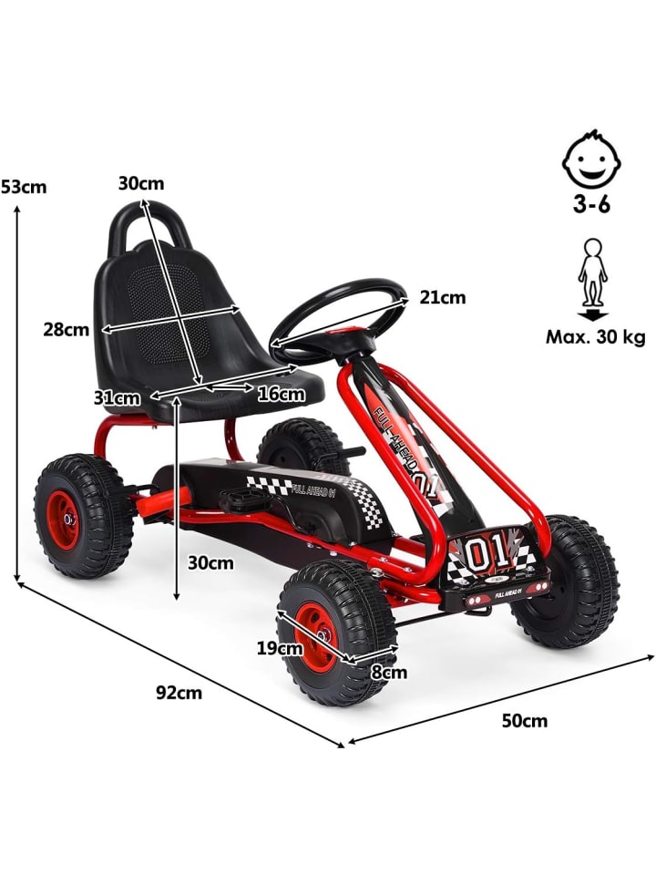 COSTWAY Gokart von 3-6 Jahren in Rot günstig kaufen 90 cm