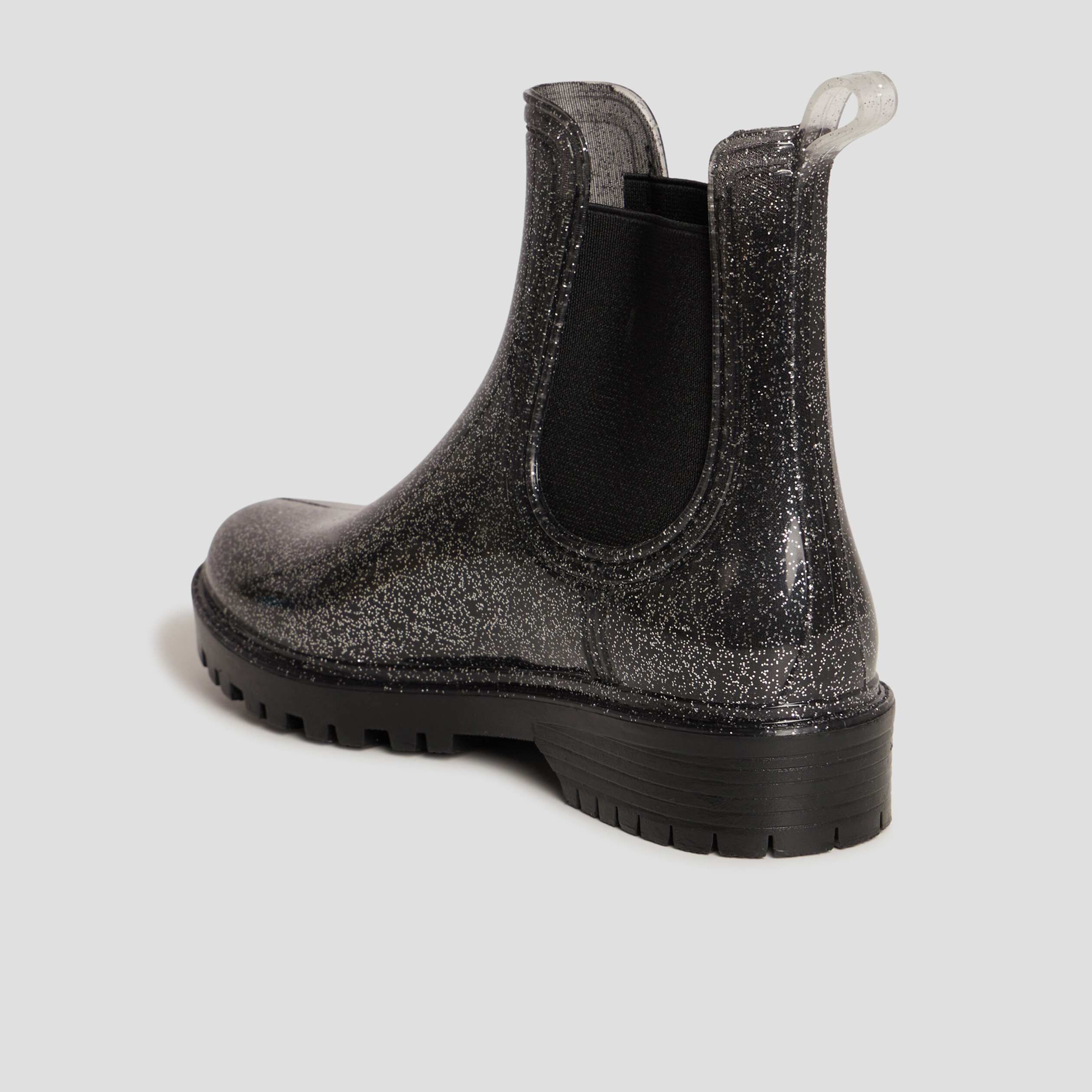 Bottes de pluie chelsea à paillettes gris argent femme | La Halle