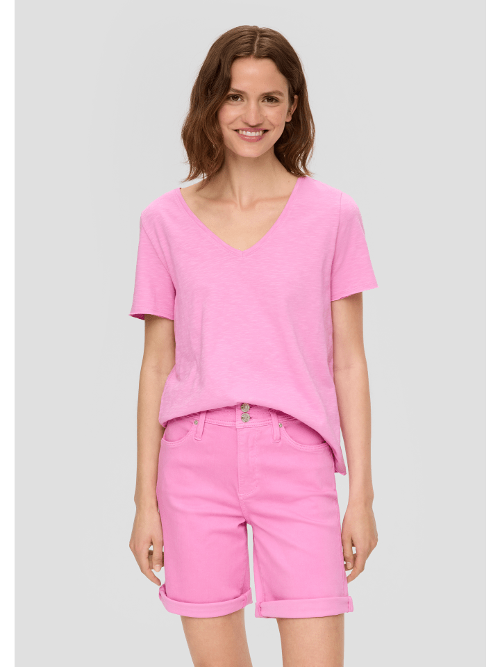 s.Oliver Jeans-Hose kurz in Pink günstig kaufen