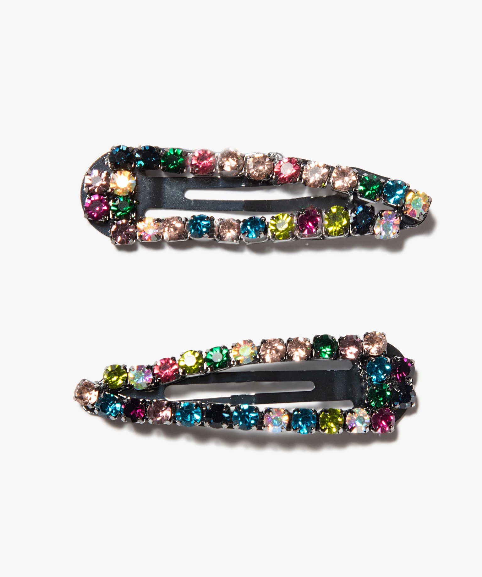 Barrettes femme forme clic-clac avec strass (lot de 2) multicolore | GEMO