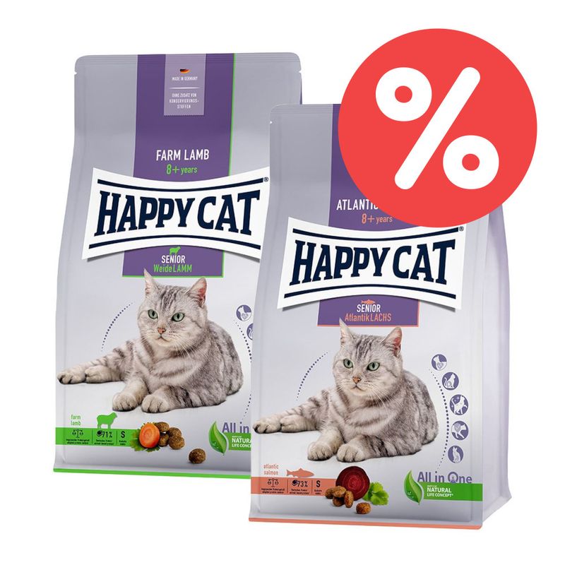 Mixpaket Happy Cat Senior 2 x 4 kg zu TOP-Preisen
