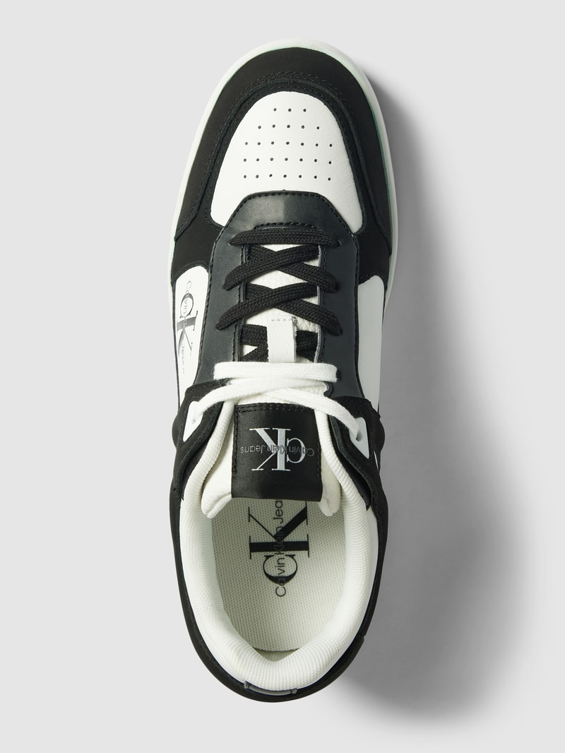 Sneaker aus Leder in Two-Tone-Machart in black