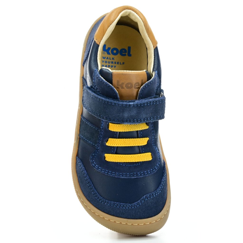 Koel4kids Dylan Suede Blue Barfußsneakers aus Leder 07M045.101-110