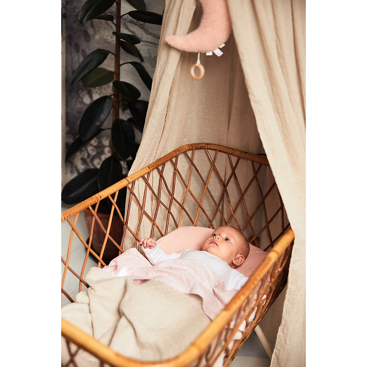 Spannbettlaken für Stubenwagen und Wiegen Jersey, 40 x 80/90 cm, pale pink