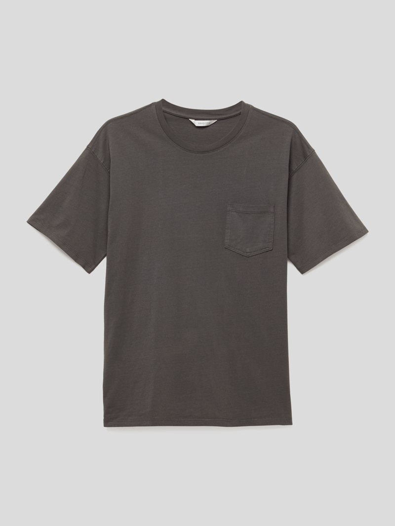 T-Shirt mit Brusttasche in graphit