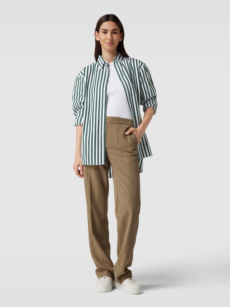 Bluse mit Streifenmuster in olivgrün