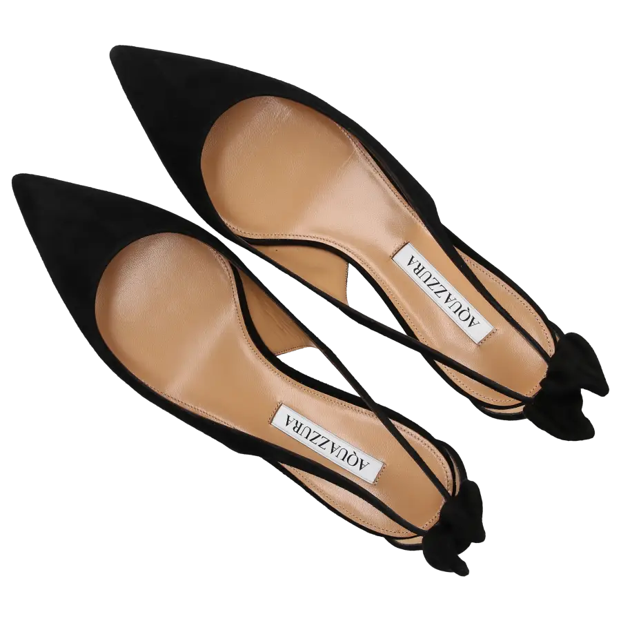 Aquazzura - Pumps BOW TIE 50 Veloursleder - schwarz