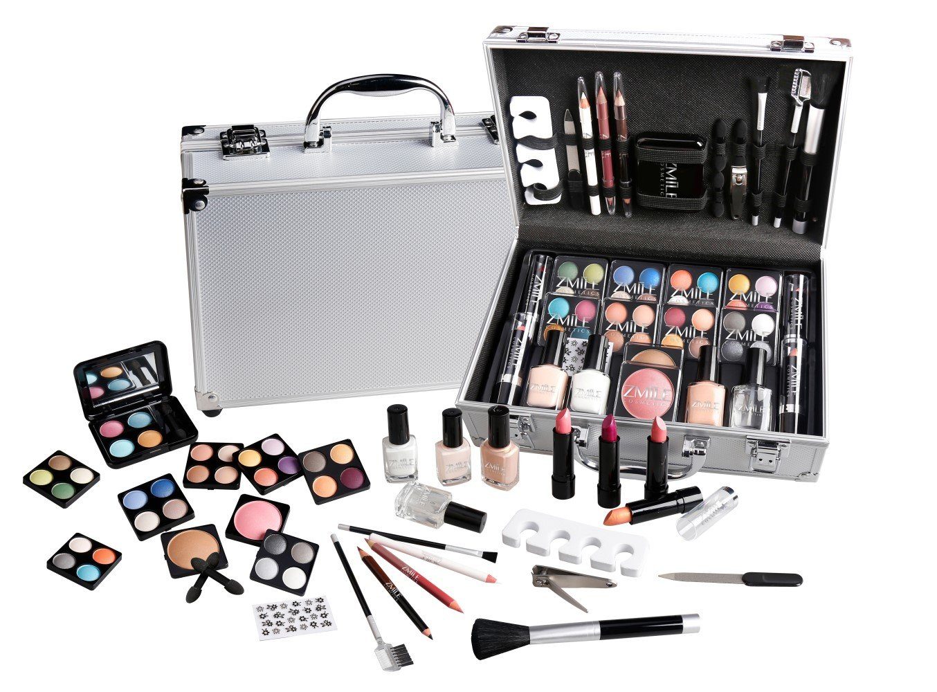 ZMILE COSMETICS Kosmetikkoffer SFBA Schminkkoffer Set Alu Profi-Qualität mit French Manicure 58 teili