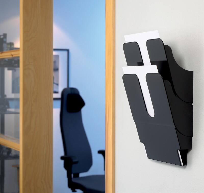 DURABLE Wandprospekthalter FLEXIPLUS A4 hoch Schwarz 2 Stück