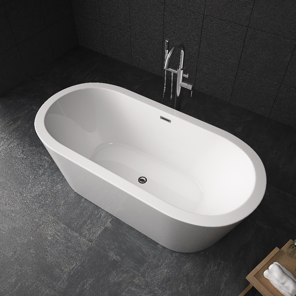 TroniTechnik Freistehende Badewanne Acrylbadewanne Standbadewanne Piperi 168cm x 80cm x 60cm