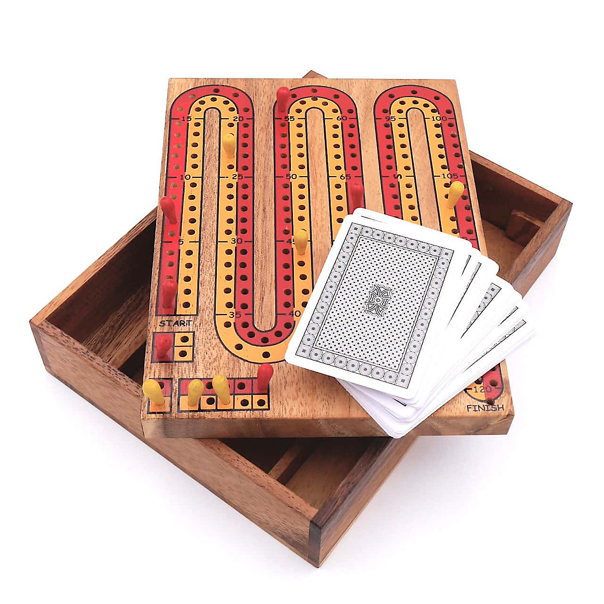 Cribbage - tolles, spannendes Kartenspiel für 2 Personen aus Holz