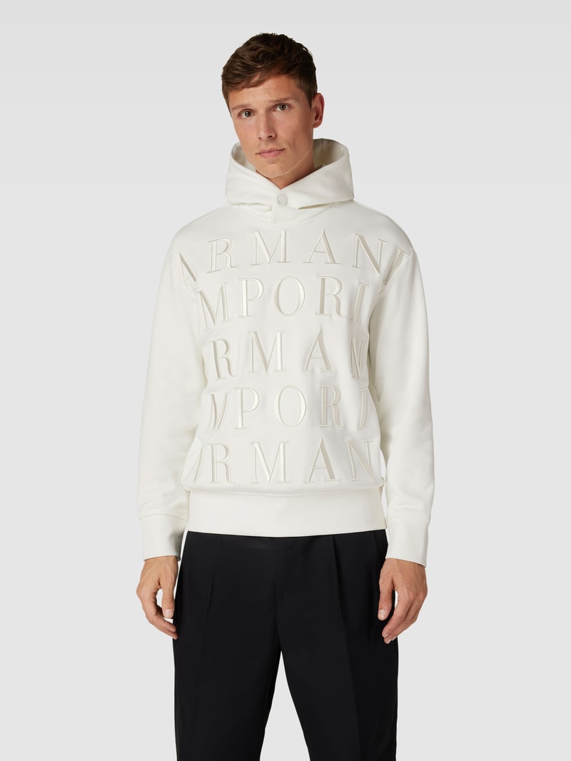 Hoodie mit überschnittenen Schultern Modell 'KANGAROO HD 2.0' in weiß