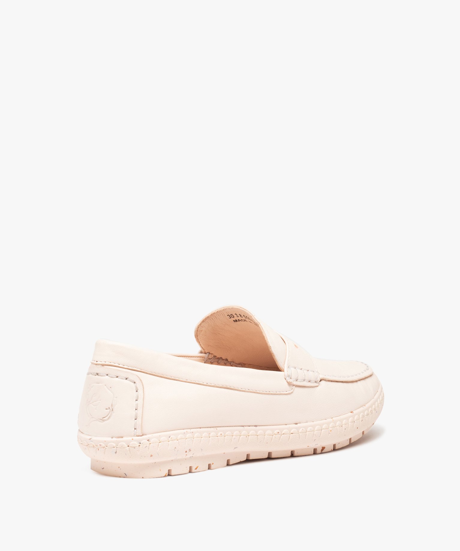 Mocassins femme dessus cuir uni et semelle crantée beige | GEMO