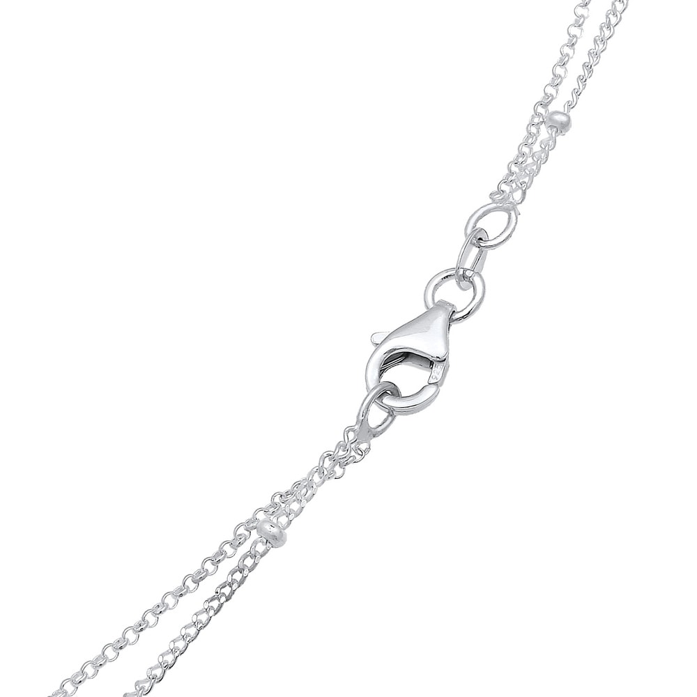 Elli Elli Collier Plume Layer Pierre de Lune Collier Femme - (925/1000) Argent collier