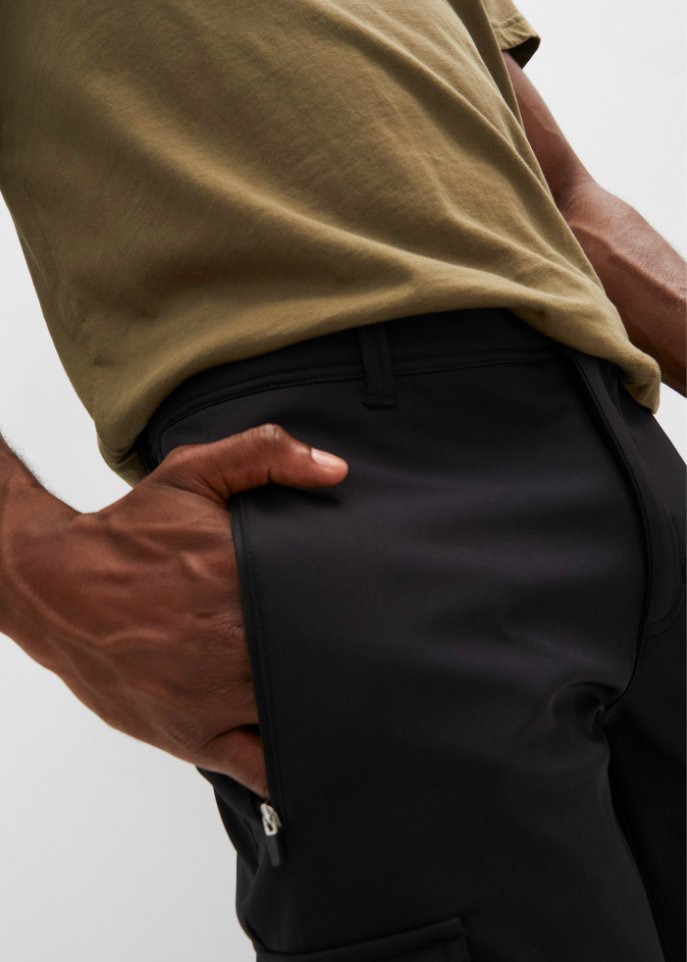 Softshell Outdoorhose mit Stretchanteil, inkl. Gürtel, Regular Fit
