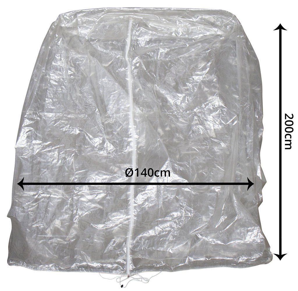 Trendyshop365 Gartenmöbel-Schutzhülle für Hängesessel Ø140cm, 200cm Höhe Wetterfeste Abdeckplane, 140Tx140Bx200Hcm robuste PE-Plane, Kordelzug unten, Reißverschluss